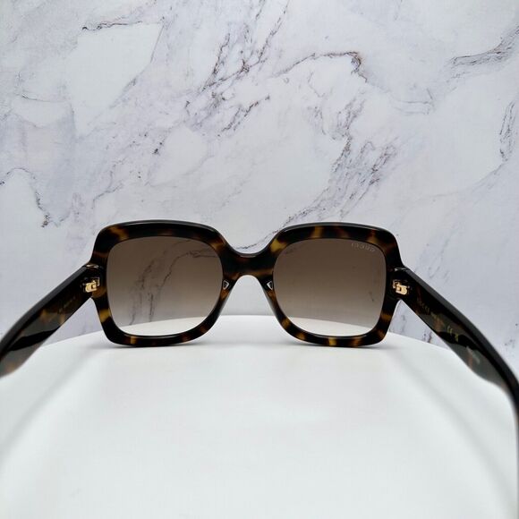 New GUCCI Sunglasses Brown Black Tortoise Square Women\'s Gold GG Logo Oversized main image 11
